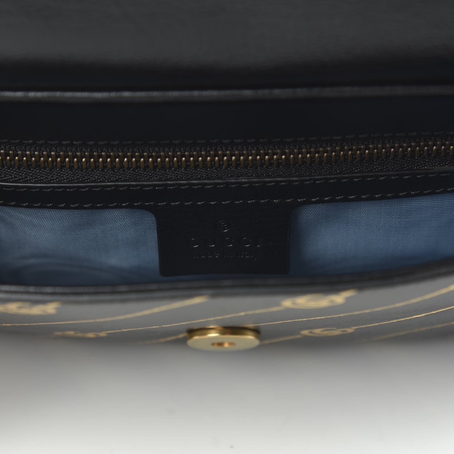 Gucci Calfskin Diagonal GG Medium Thiara Double Envelope Shoulder Bag Black White 8 of 10