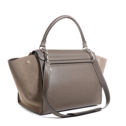 Celine Drummed Calfskin Suede Medium Trapeze Souris 3 of 9