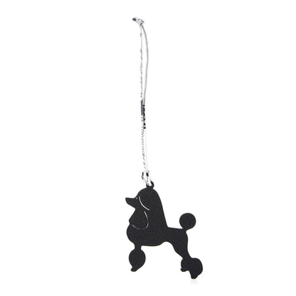 Hermes Togo Epsom Petit H Royal Poodle Bag Charm Black 1 of 3