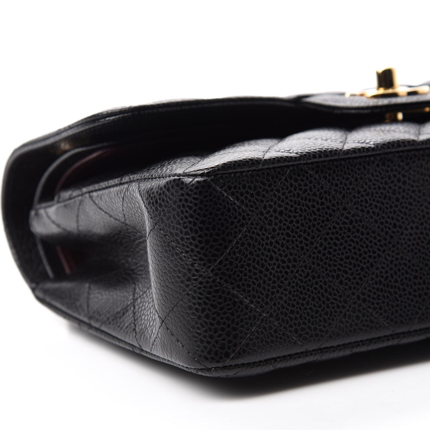 Caviar Quilted Small Double Flap Black
