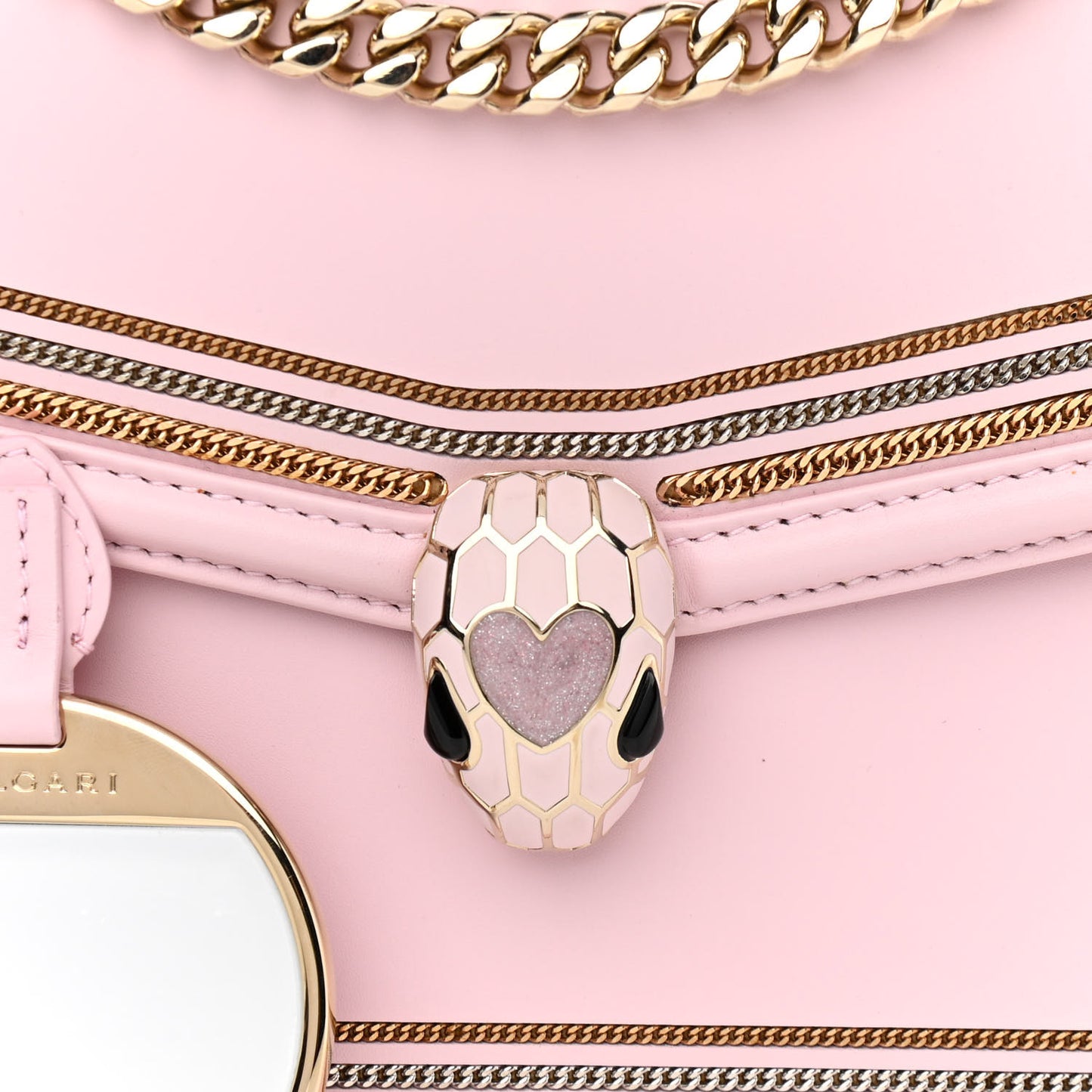 Calfskin Serpenti In Love Forever Crossbody Bag Pink
