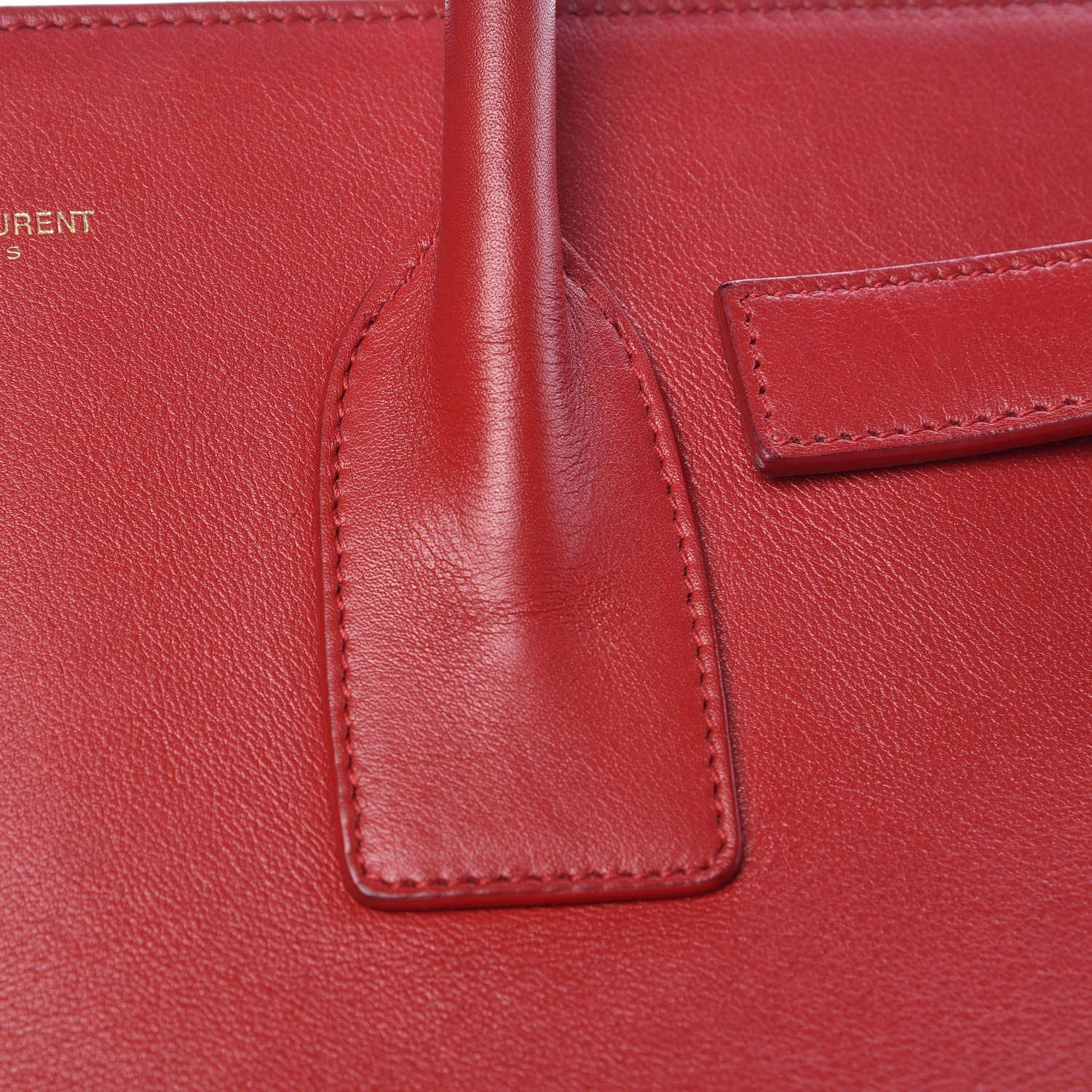 Saint Laurent Calfskin Small Sac De Jour Lipstick Red 9 of 18