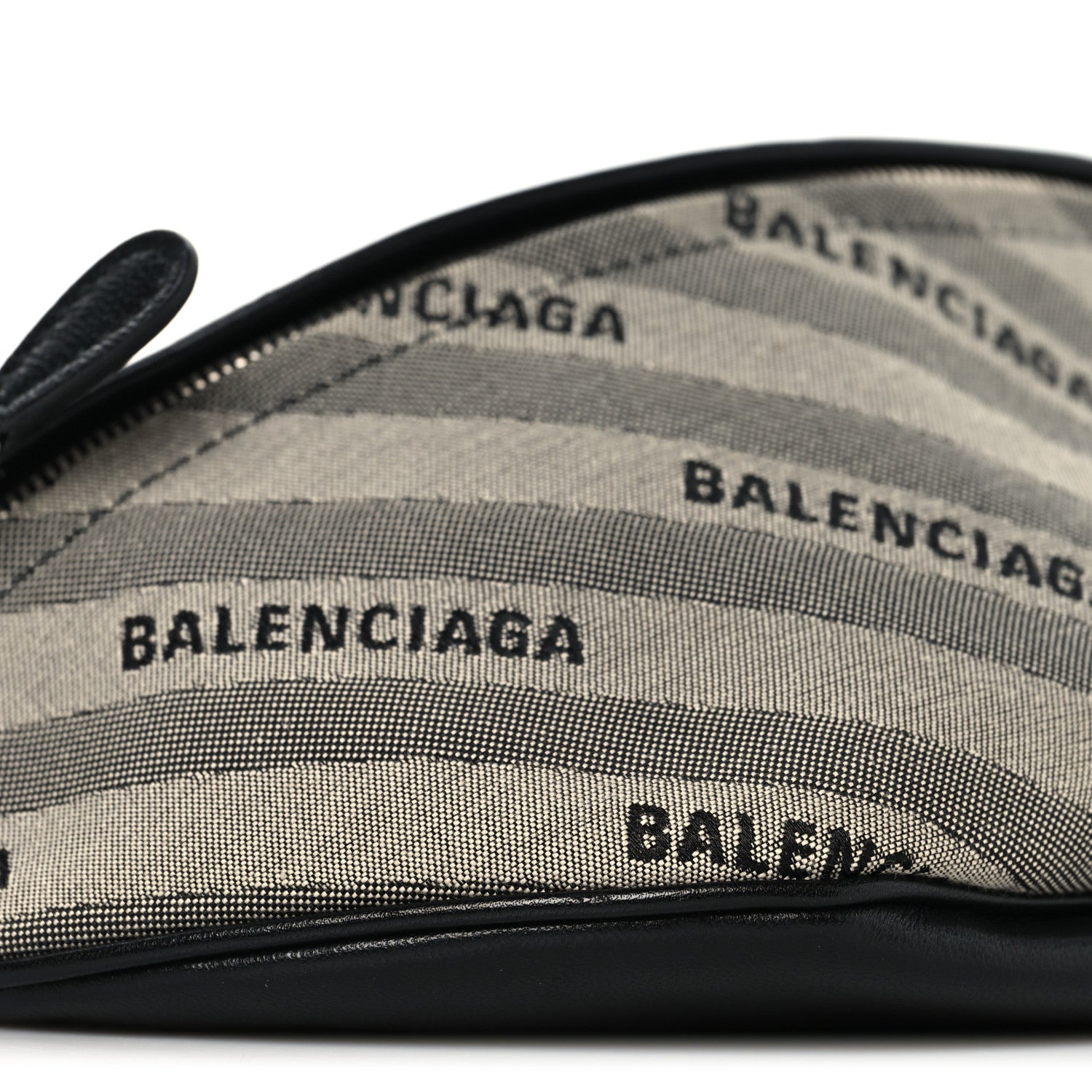 Balenciaga Canvas Jacquard Diagonal Allover Logo XS Souvenir Belt Bag Gris 9 of 11