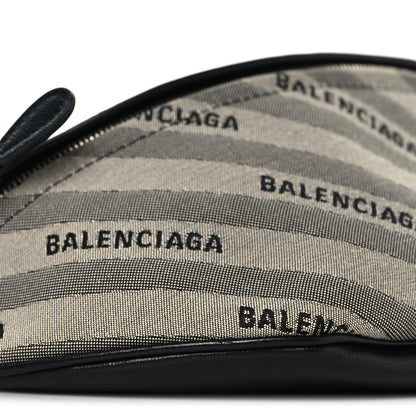 Balenciaga Canvas Jacquard Diagonal Allover Logo XS Souvenir Belt Bag Gris 9 of 11