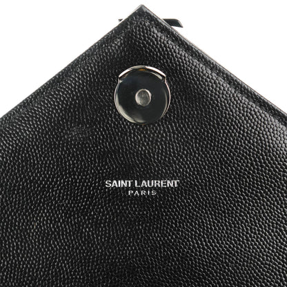 Saint Laurent Grain De Poudre Tri-Quilt Monogram Small College Bag Black 6 of 7