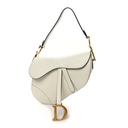 Christian Dior Grained Calfskin Saddle Bag White 1 of 11