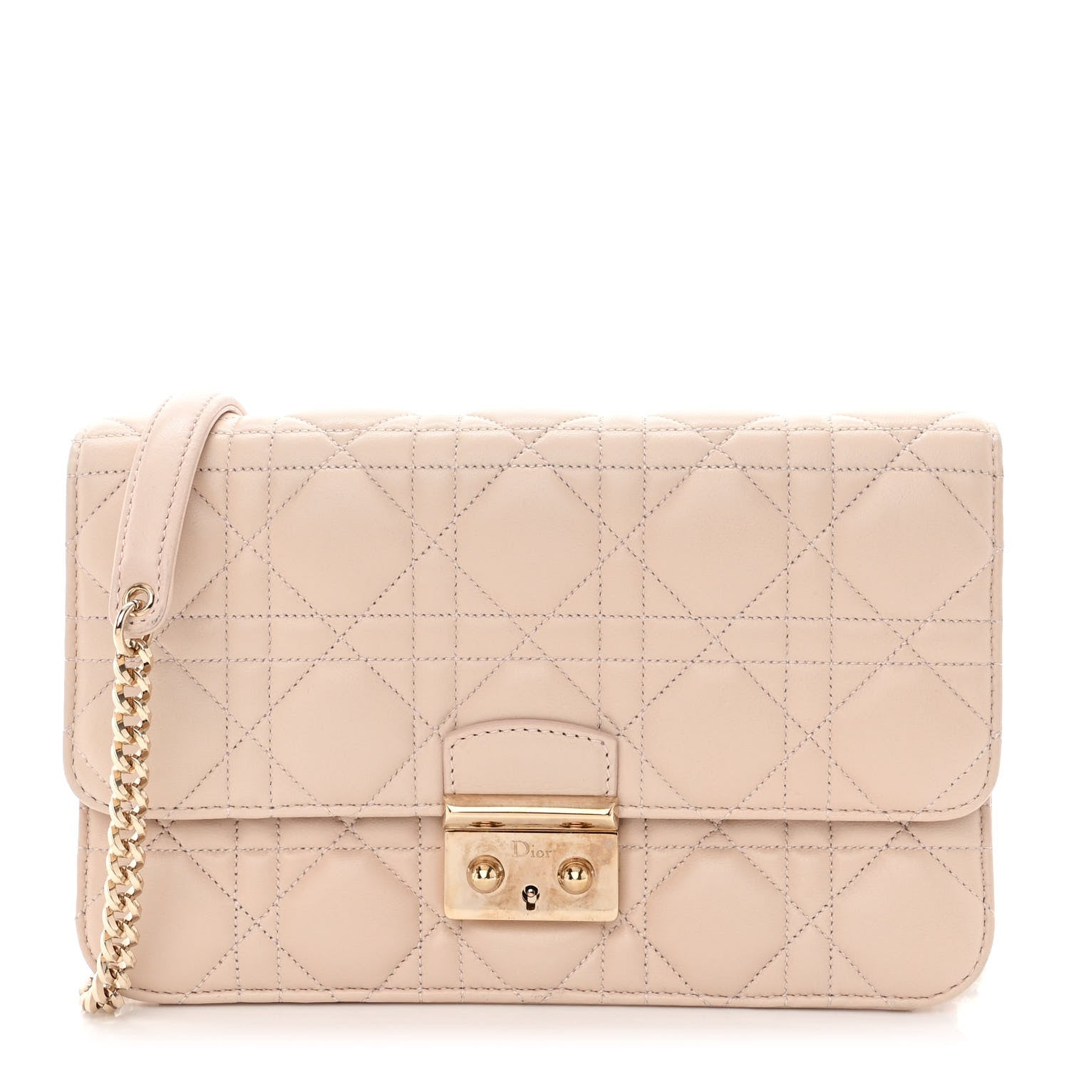 Christian Dior Lambskin Cannage Miss Dior Promenade Pouch Beige 1 of 12
