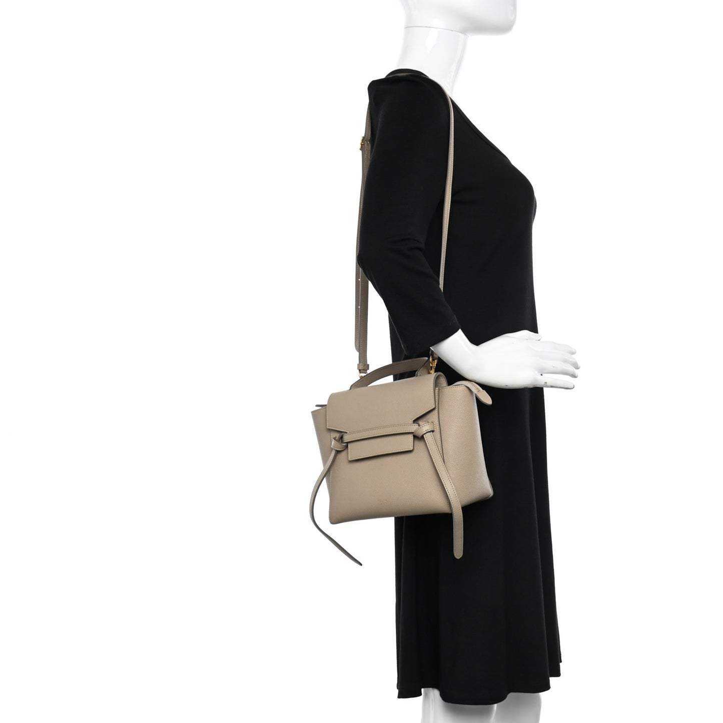 Grained Calfskin Nano Belt Bag Light Taupe