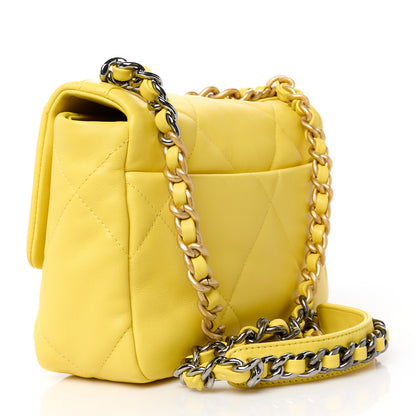 Chanel Lambskin Quilted Medium Chanel 19 Flap Yellow 3 of 9