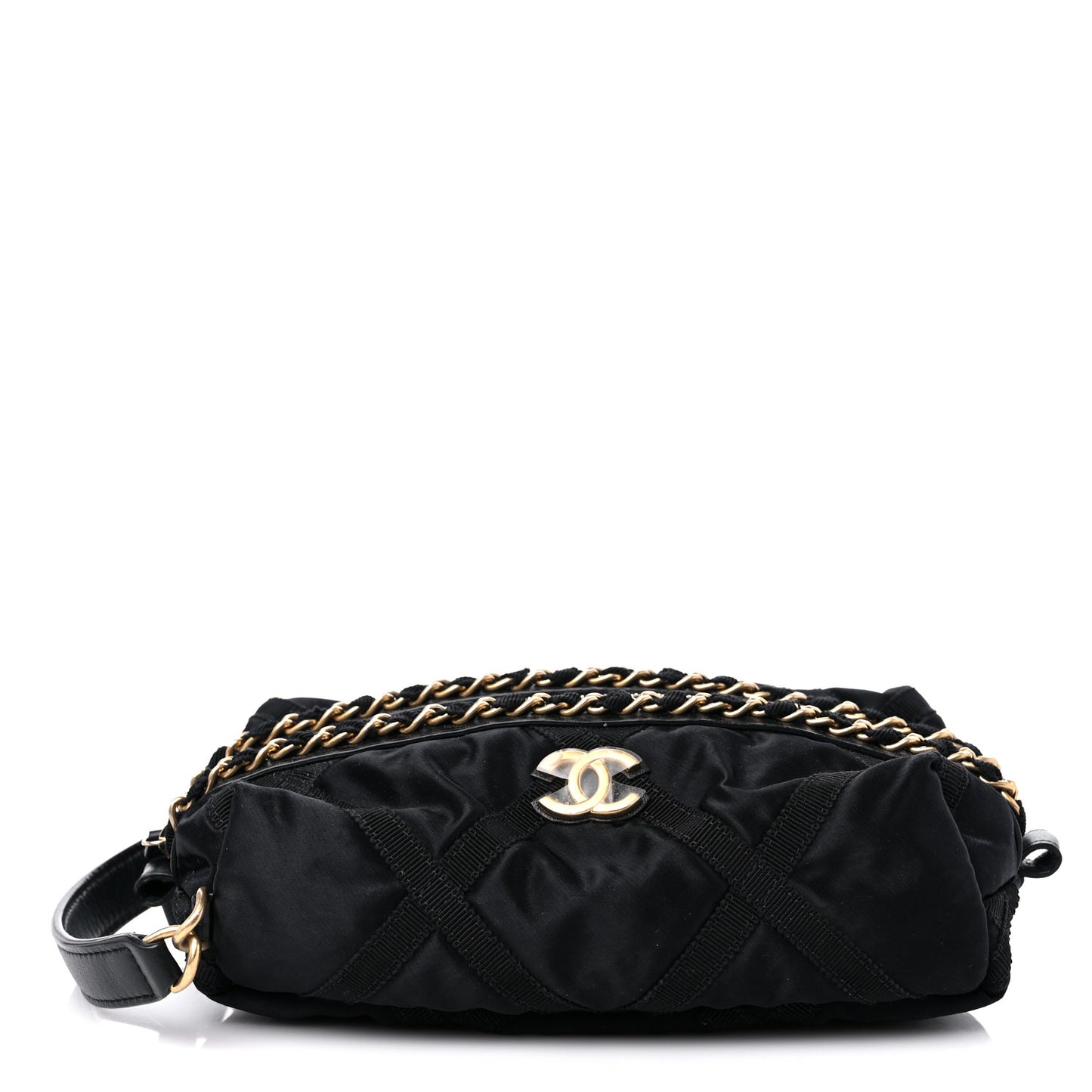 Nylon Grosgrain Lifestyle Pouch With Sleep Mask Black