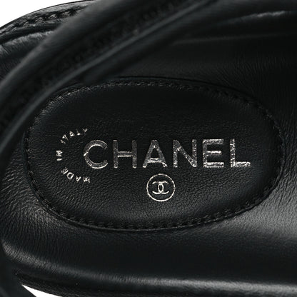 Chanel Mixed Fibers Velcro Dad Sandals 36 Black 6 of 9