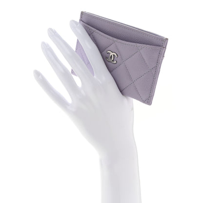 Chanel Caviar Quilted Card Holder Light Purple 2 of 9