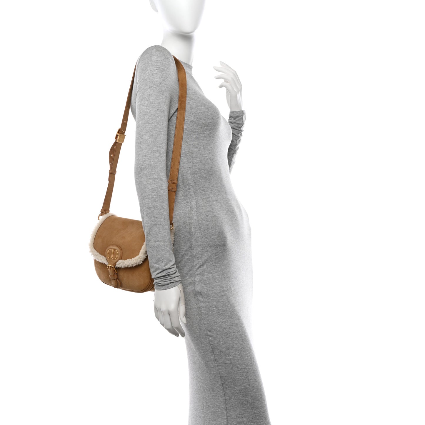 Suede Shearling Medium Bobby Flap Natural
