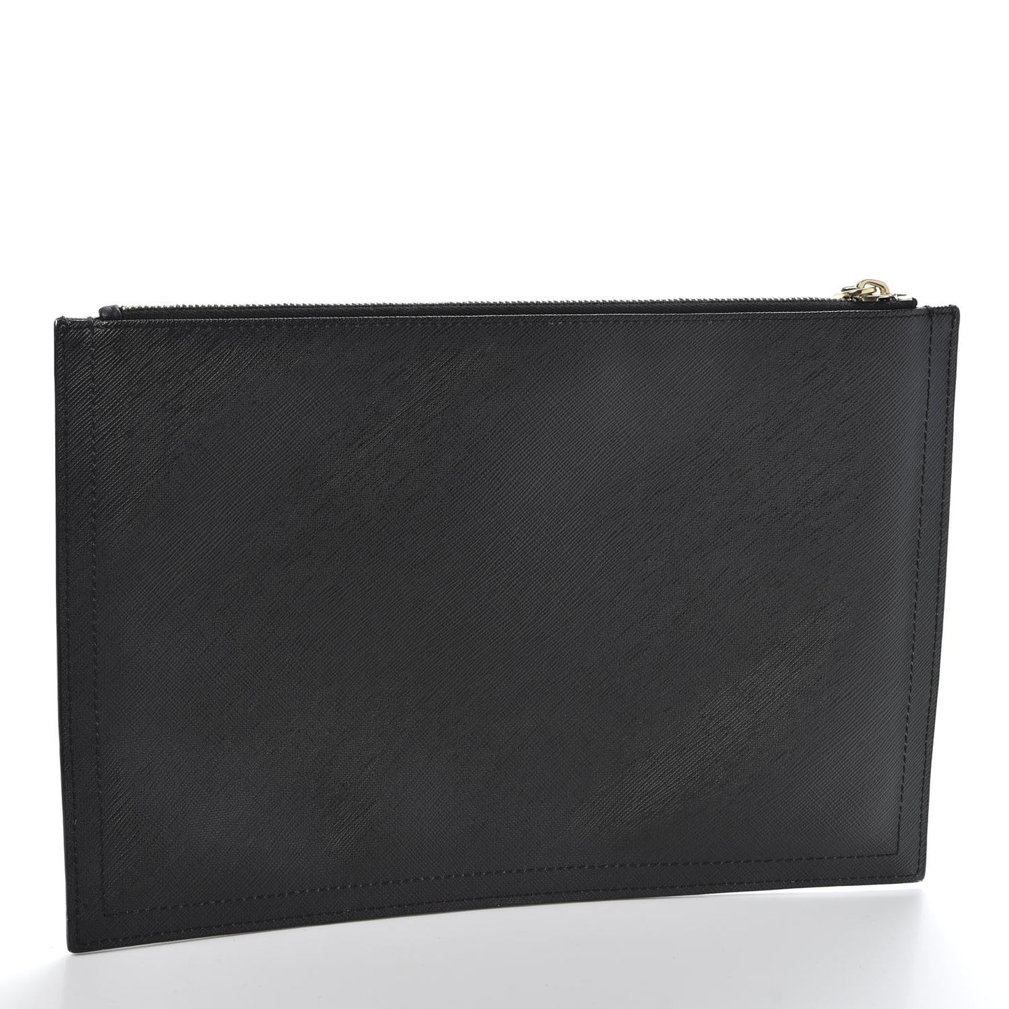 Textured Coated Canvas Bambi Print Medium Cosmetic Pouch Black