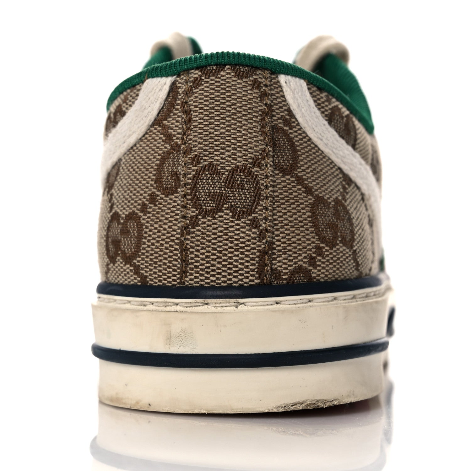 Gucci GG Monogram Web Womens 1977 Tennis Sneakers 37 Beige Ebony Mystic White 11 of 12
