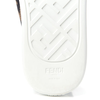Fendi Fabric FF Micro-Perforated Rise Low Top Sneakers 36 Tobacco Black 9 of 10