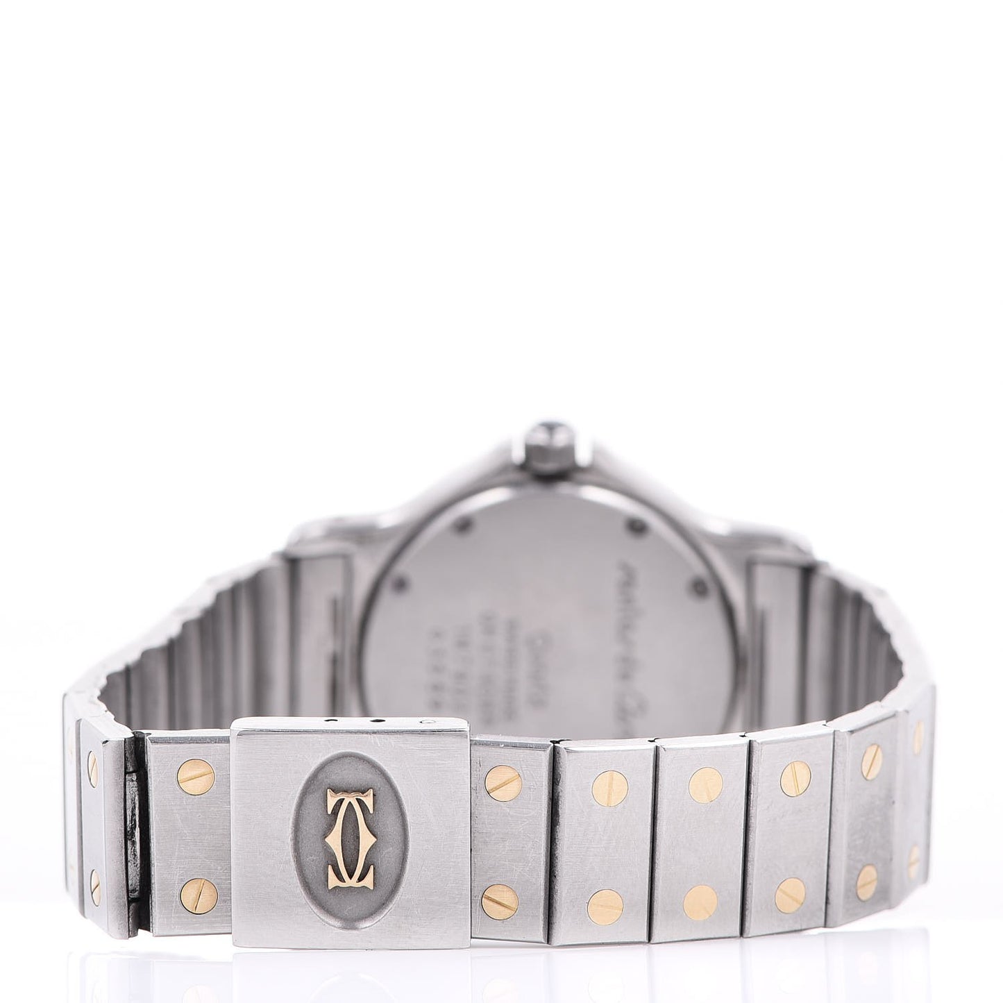 Stainless Steel 18K Yellow Gold 29mm Santos Octagon Quartz Watch
