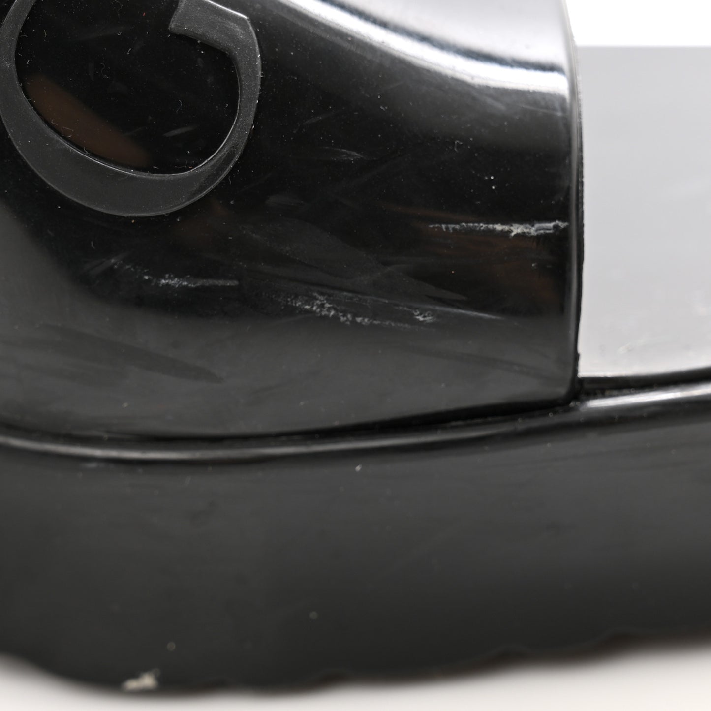 Rubber Gucci Logo Womens Platform 20/60mm Slide Sandals 38 Black