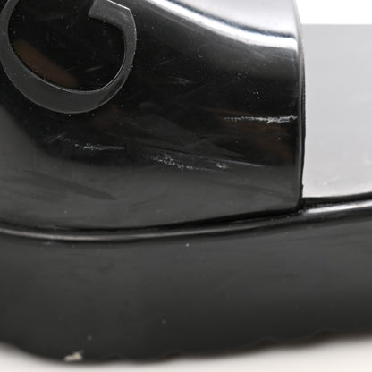 Gucci Rubber Gucci Logo Womens Platform 20/60mm Slide Sandals 38 Black 12 of 13
