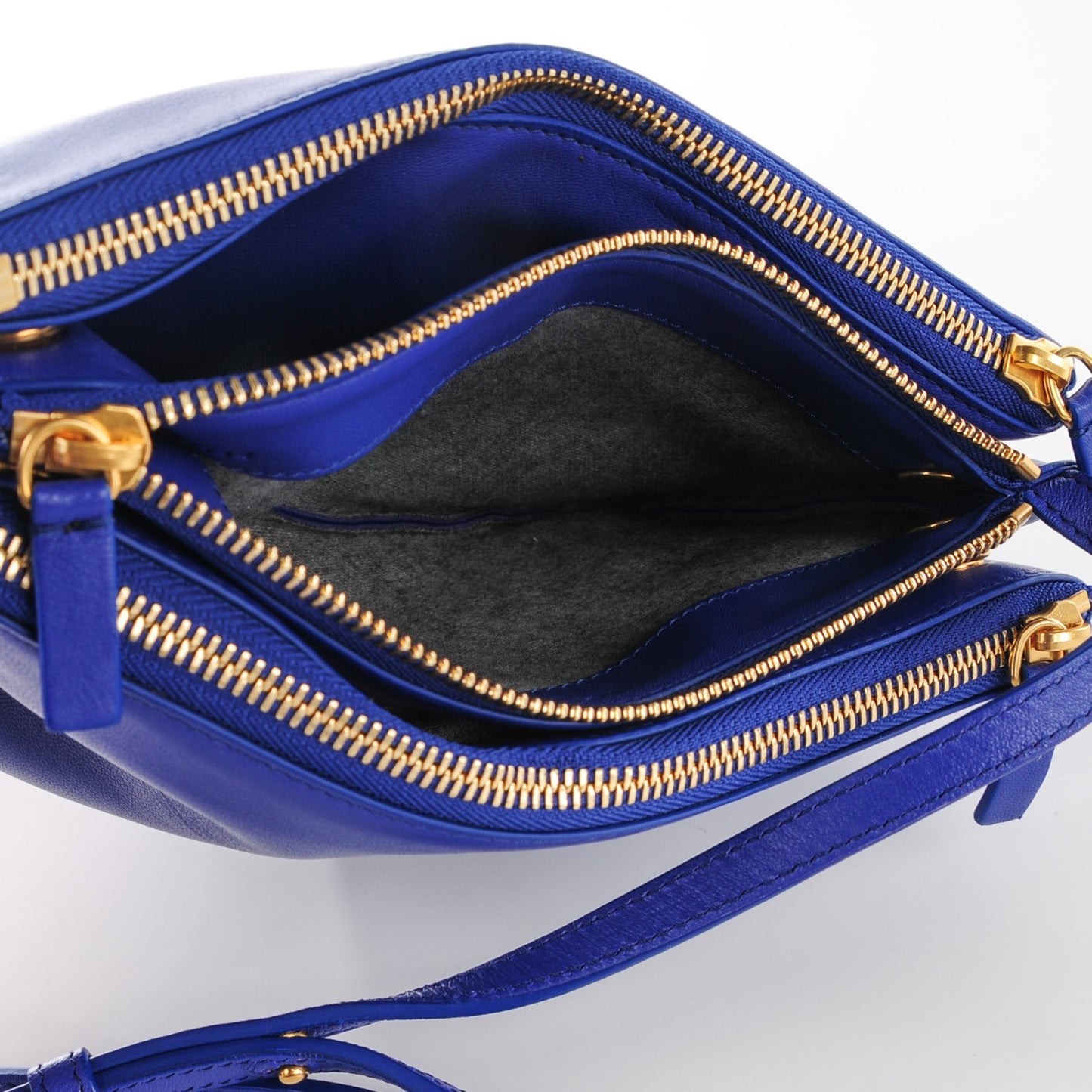 Lambskin Small Trio Crossbody Bag Indigo