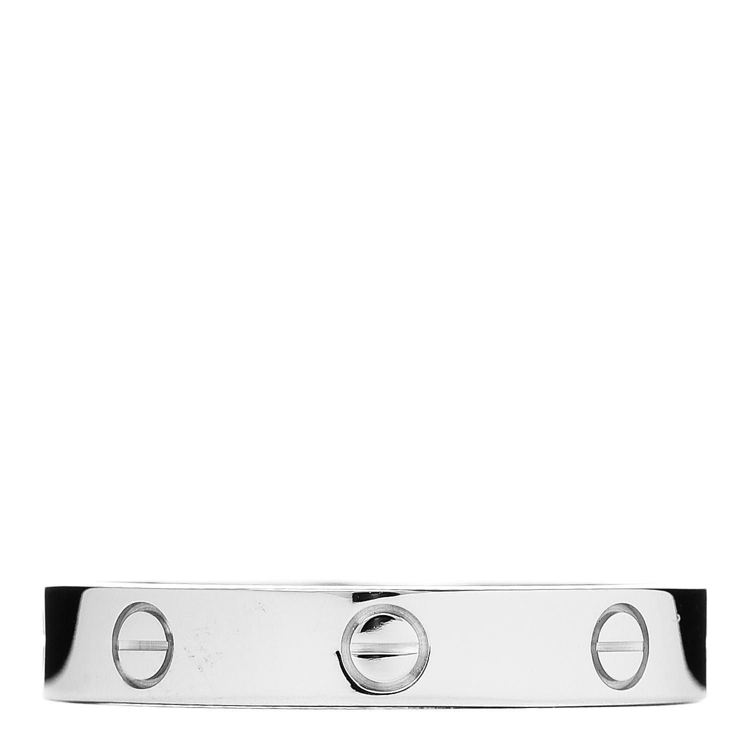 Cartier 18K White Gold 4mm LOVE Wedding Band Ring 63 10.5 1 of 5