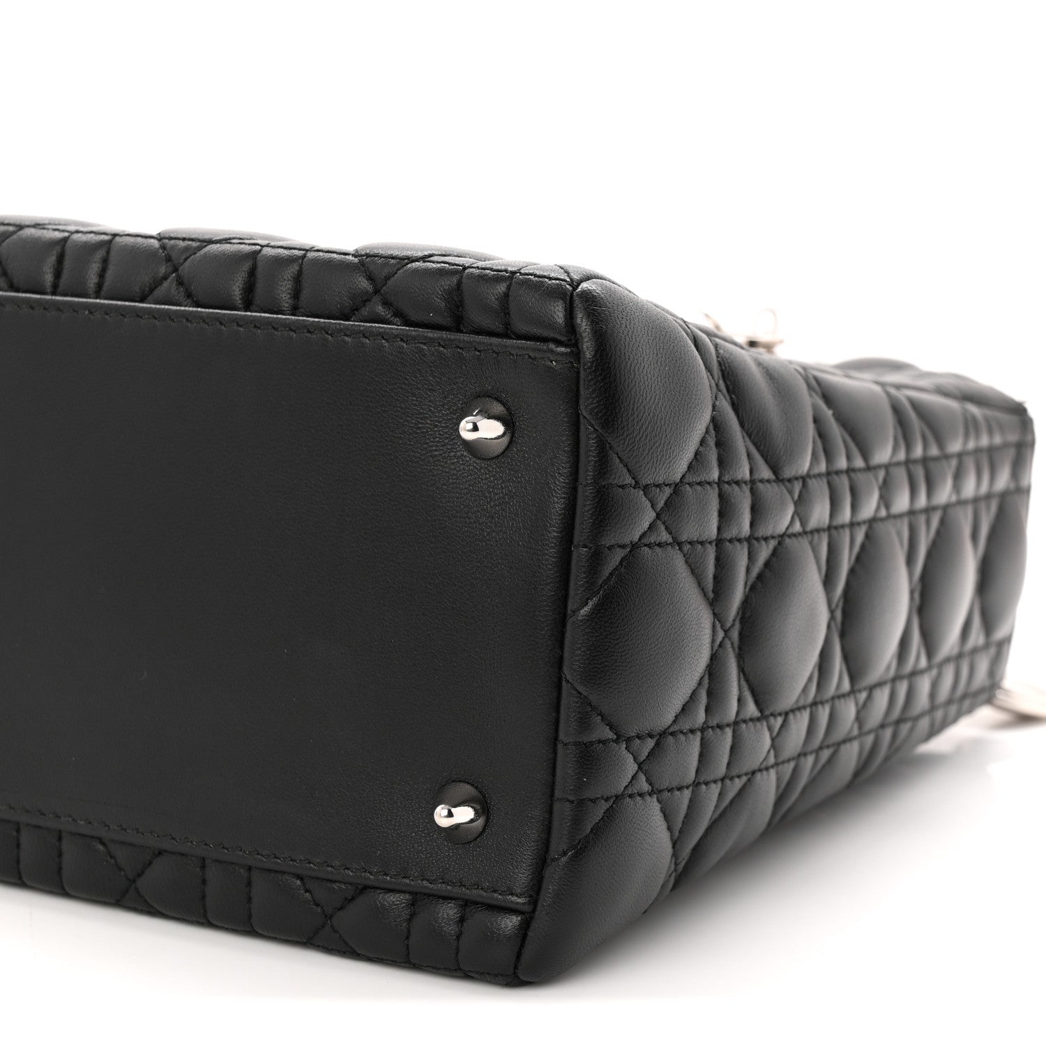 Christian Dior Lambskin Cannage Medium Lady Dior Black 10 of 11