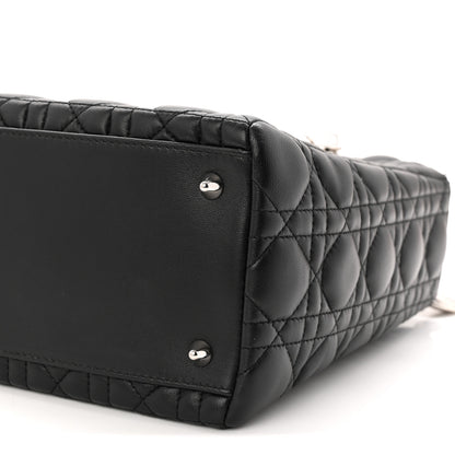 Christian Dior Lambskin Cannage Medium Lady Dior Black 10 of 11