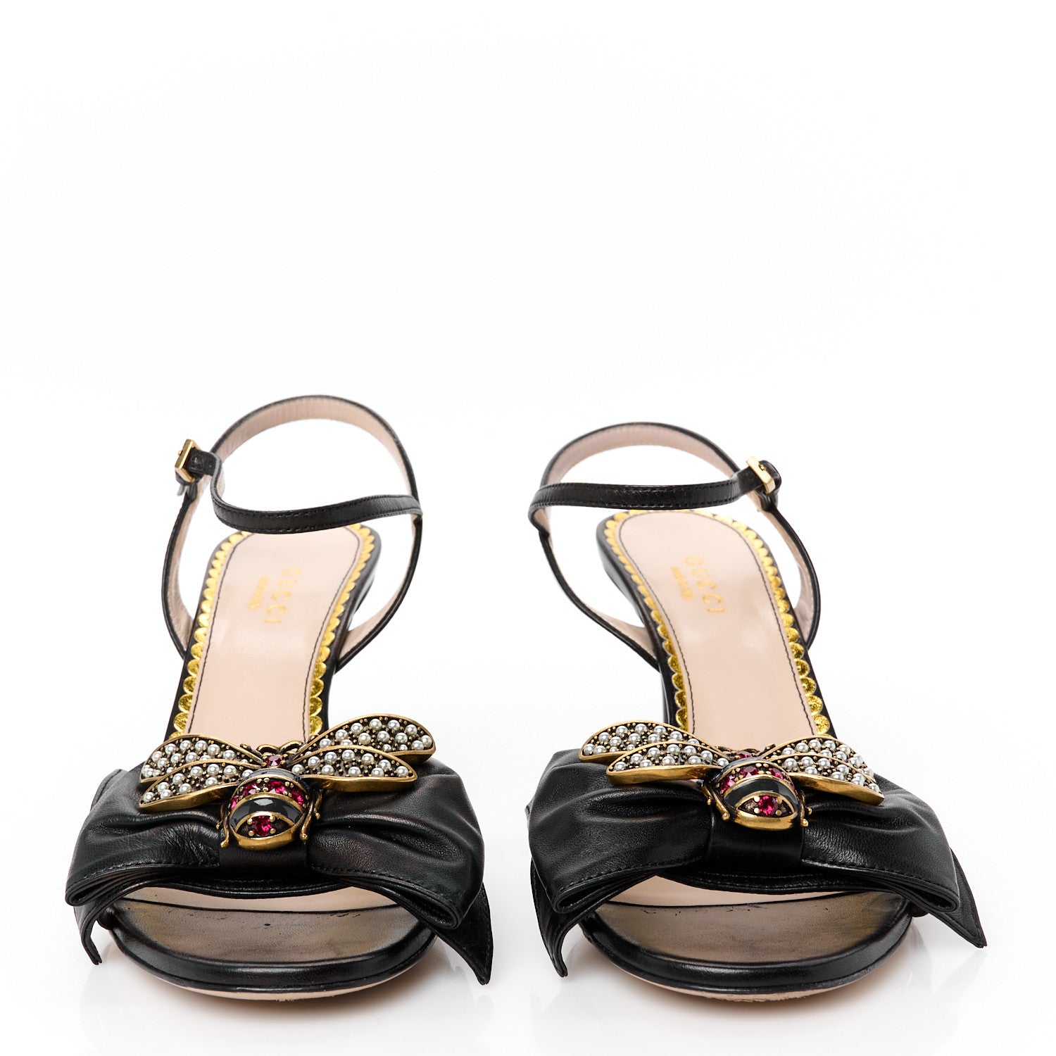 Gucci Nappa Queen Margaret High Heel Sandals 36 Black 3 of 9