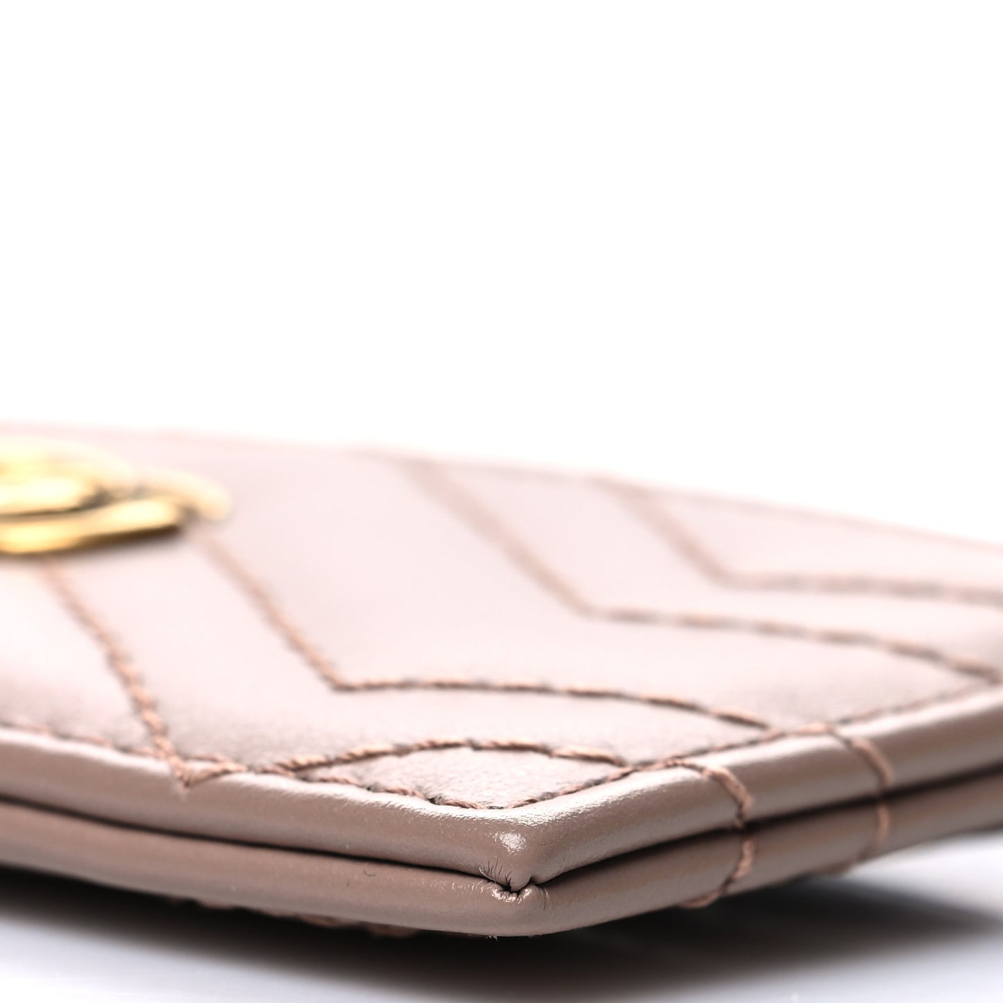 Calfskin Matelasse GG Marmont Card Holder Porcelain Rose