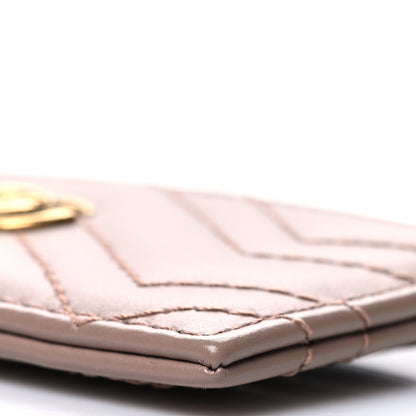 Gucci Calfskin Matelasse GG Marmont Card Holder Porcelain Rose 9 of 11