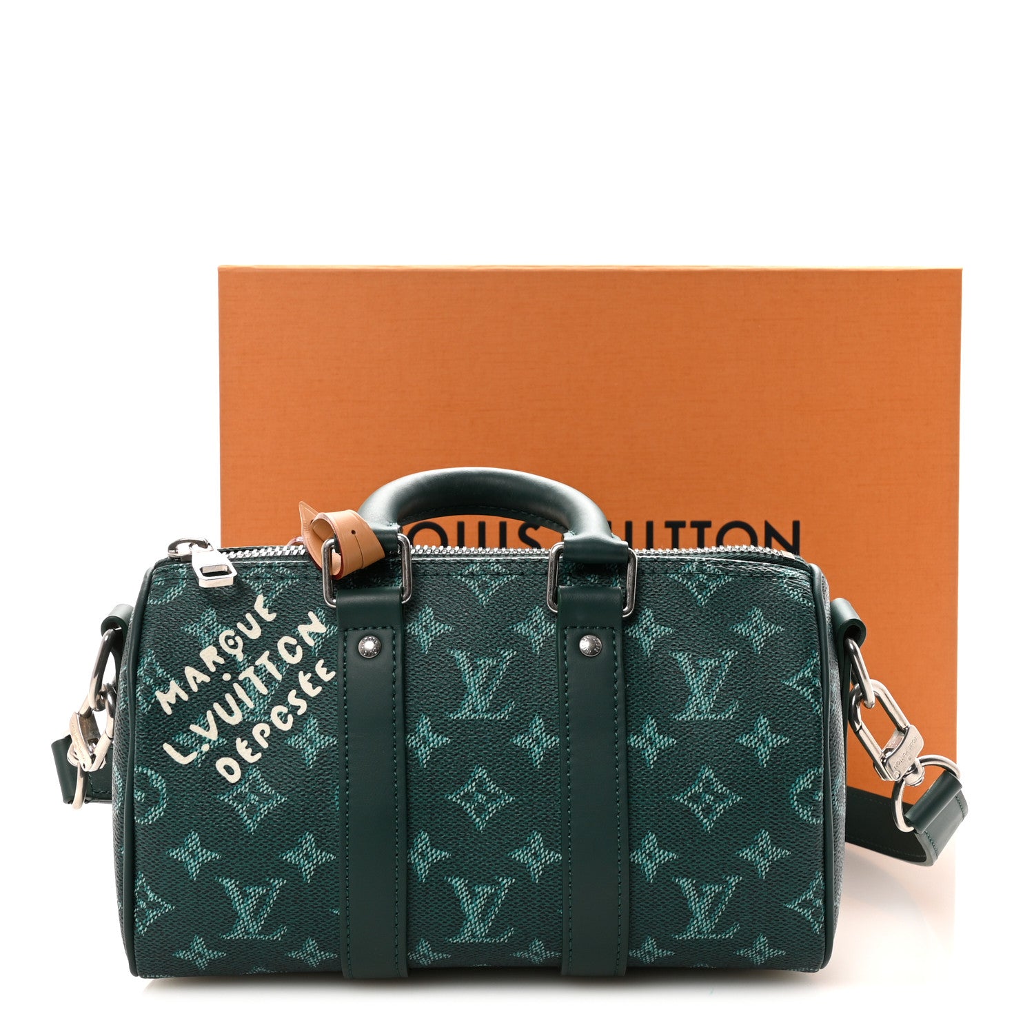 Louis Vuitton Monogram Heritage Keepall Bandouliere 25 Green 10 of 10