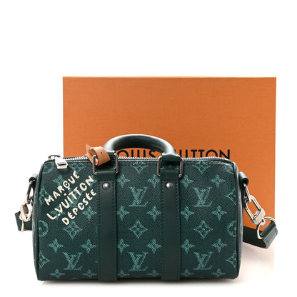Louis Vuitton Monogram Heritage Keepall Bandouliere 25 Green 10 of 10