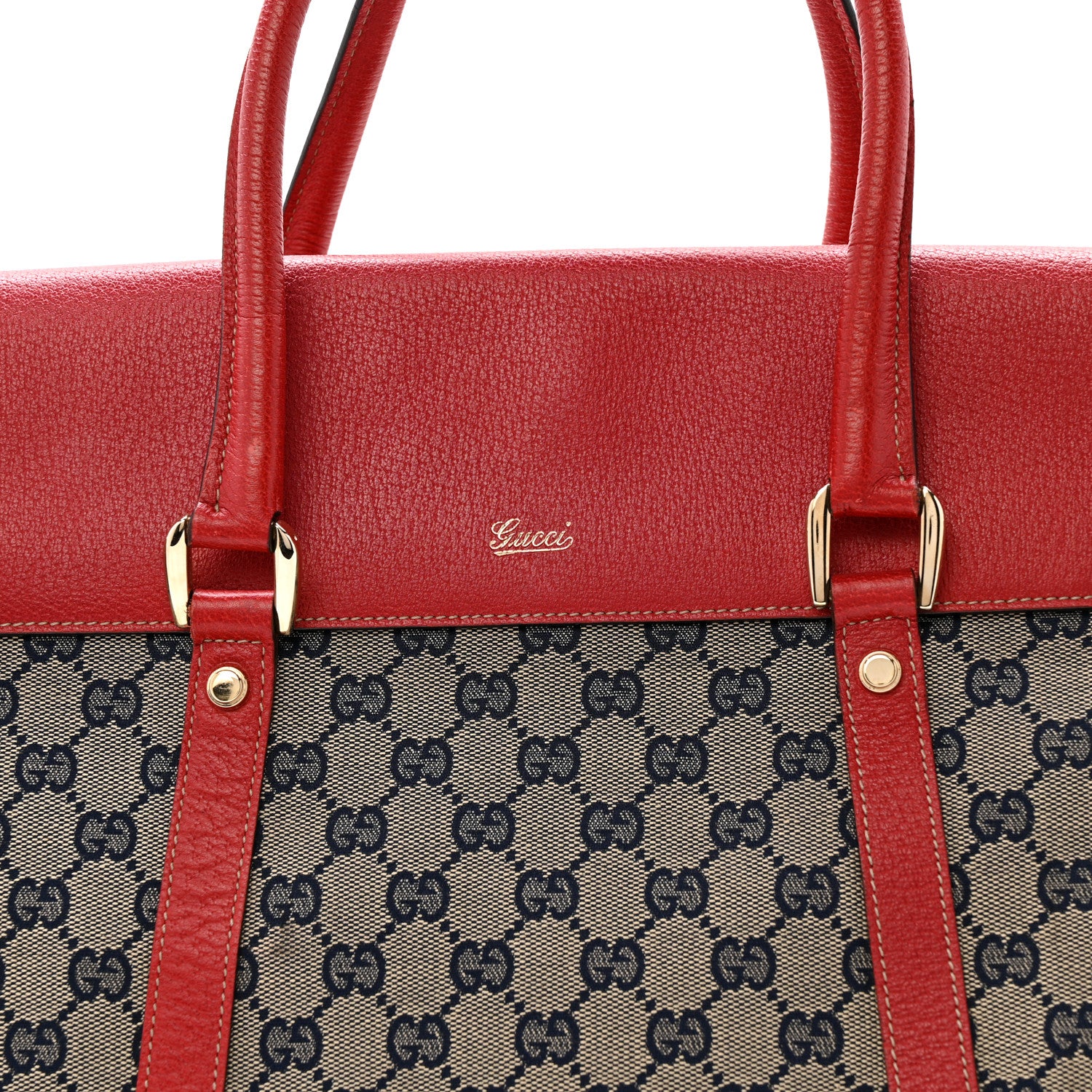 Gucci Monogram Work Tote Navy Red 8 of 14