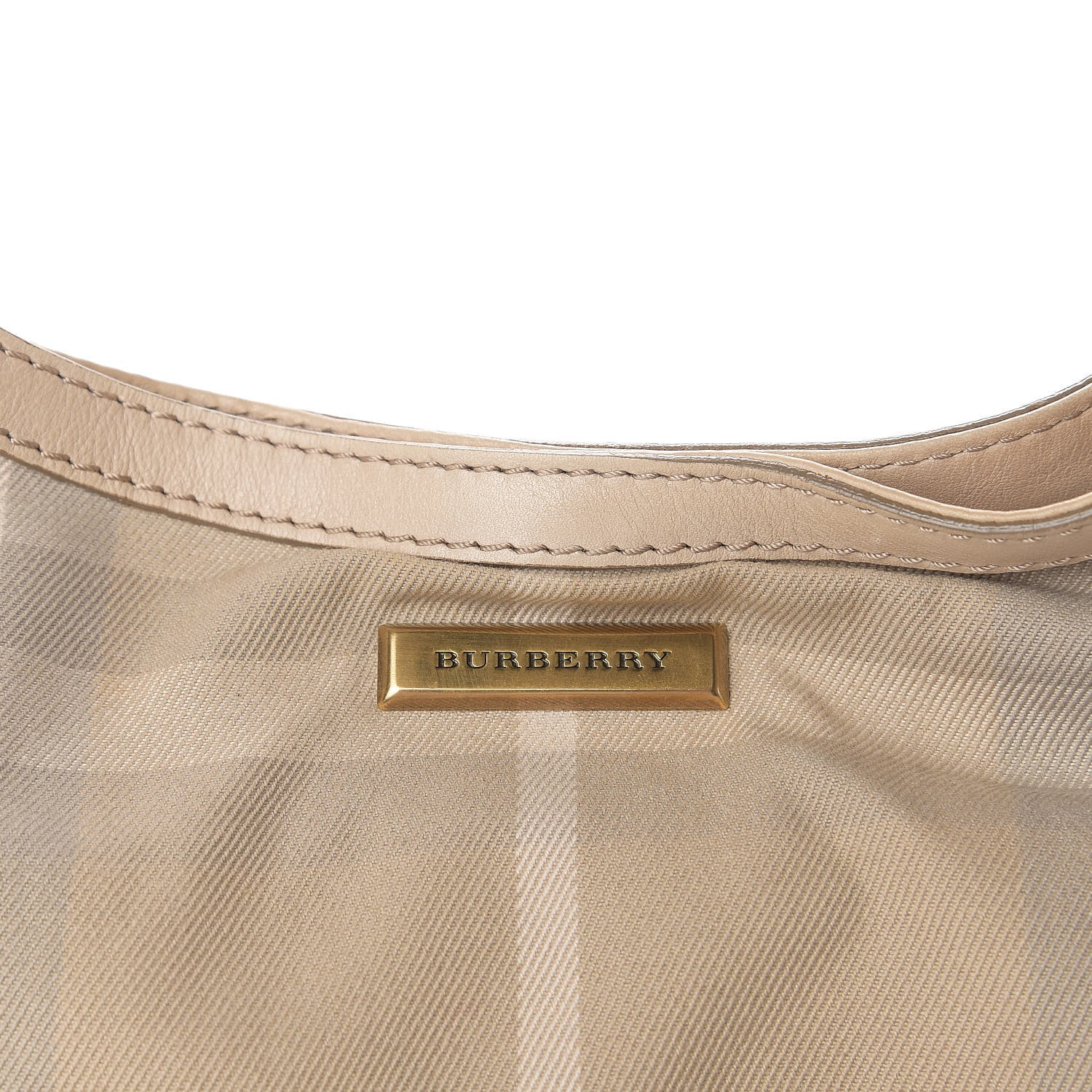 Burberry Canvas House Check Small Parsons Hobo Light Beige 11 of 11