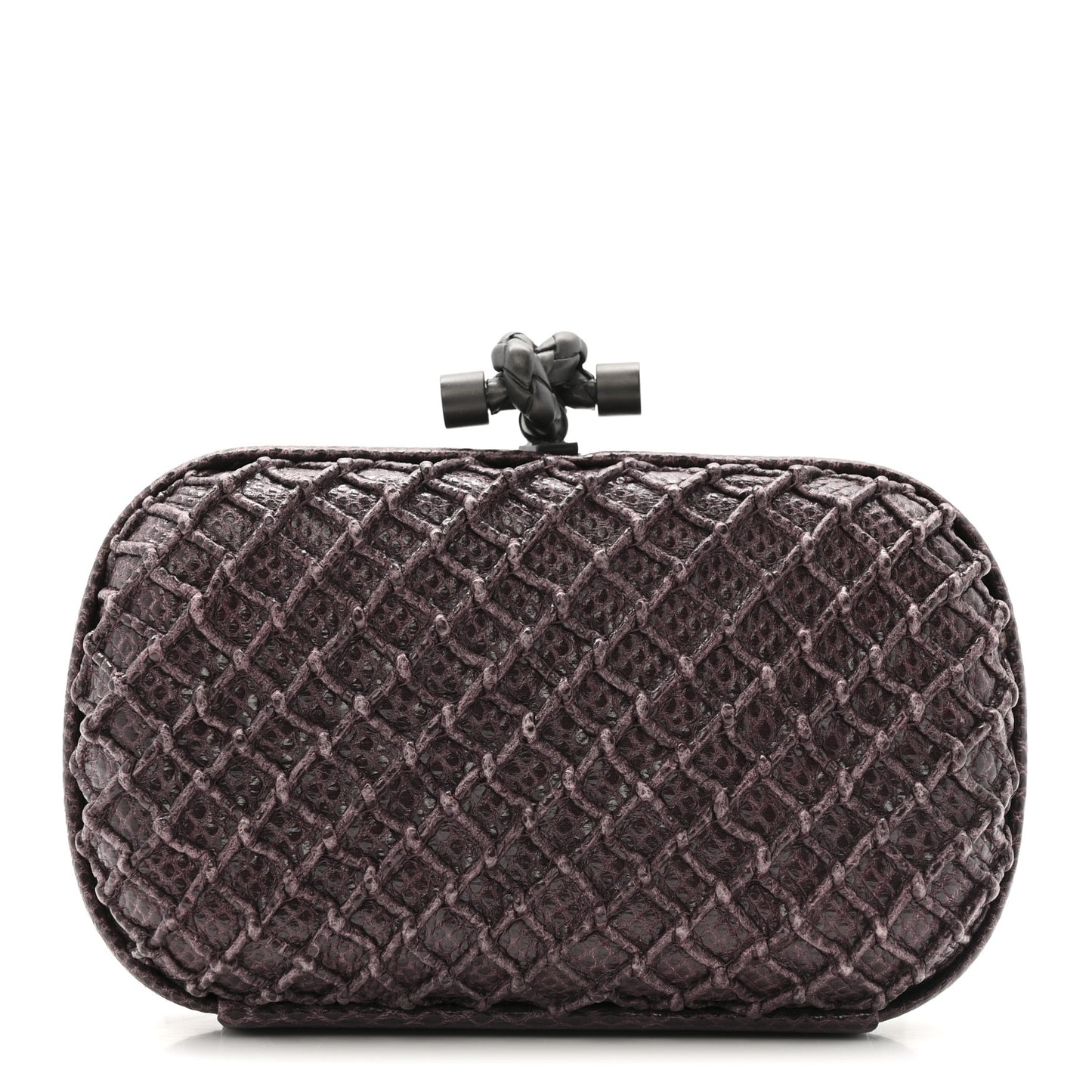 Lizard Intrecciato Knot Clutch Purple