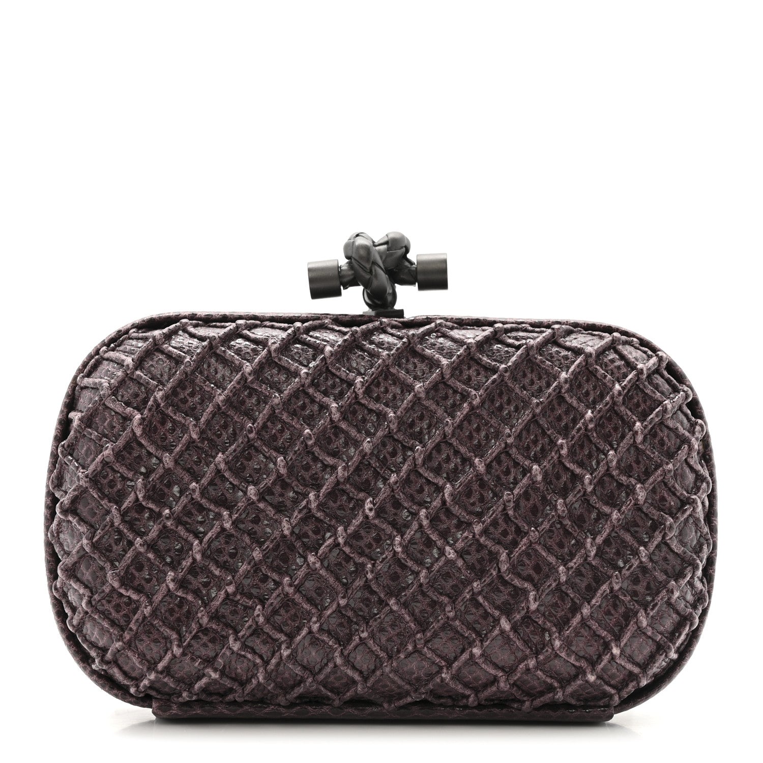 Bottega Veneta Lizard Intrecciato Knot Clutch Purple 1 of 6
