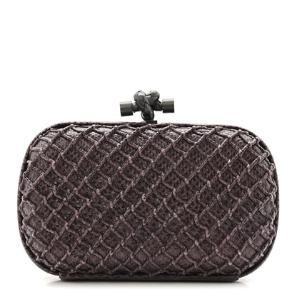 Bottega Veneta Lizard Intrecciato Knot Clutch Purple 1 of 6