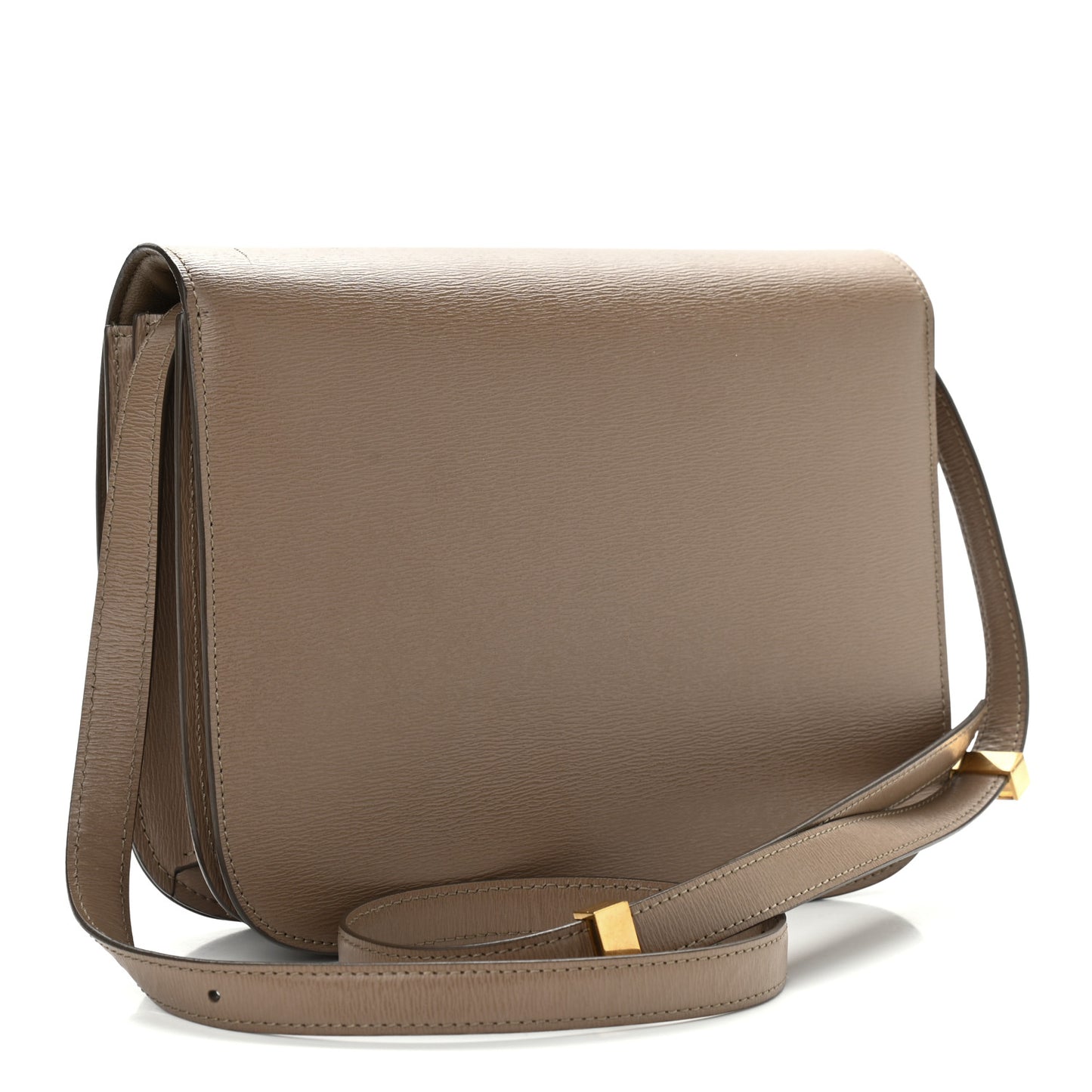 Liege Calfskin Medium Classic Box Flap Bag Taupe