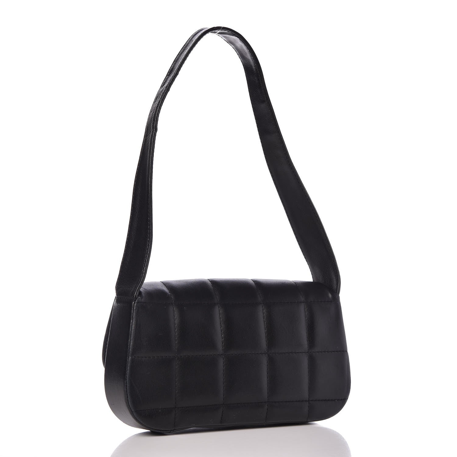 Chanel Lambskin Quilted CC Chocolate Bar Flap Black 3 of 10