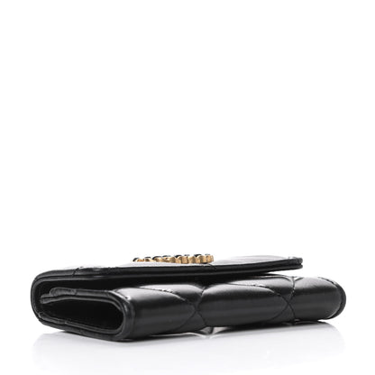 Chanel Lambskin Quilted Chanel 19 Flap Card Holder Black 3 of 4