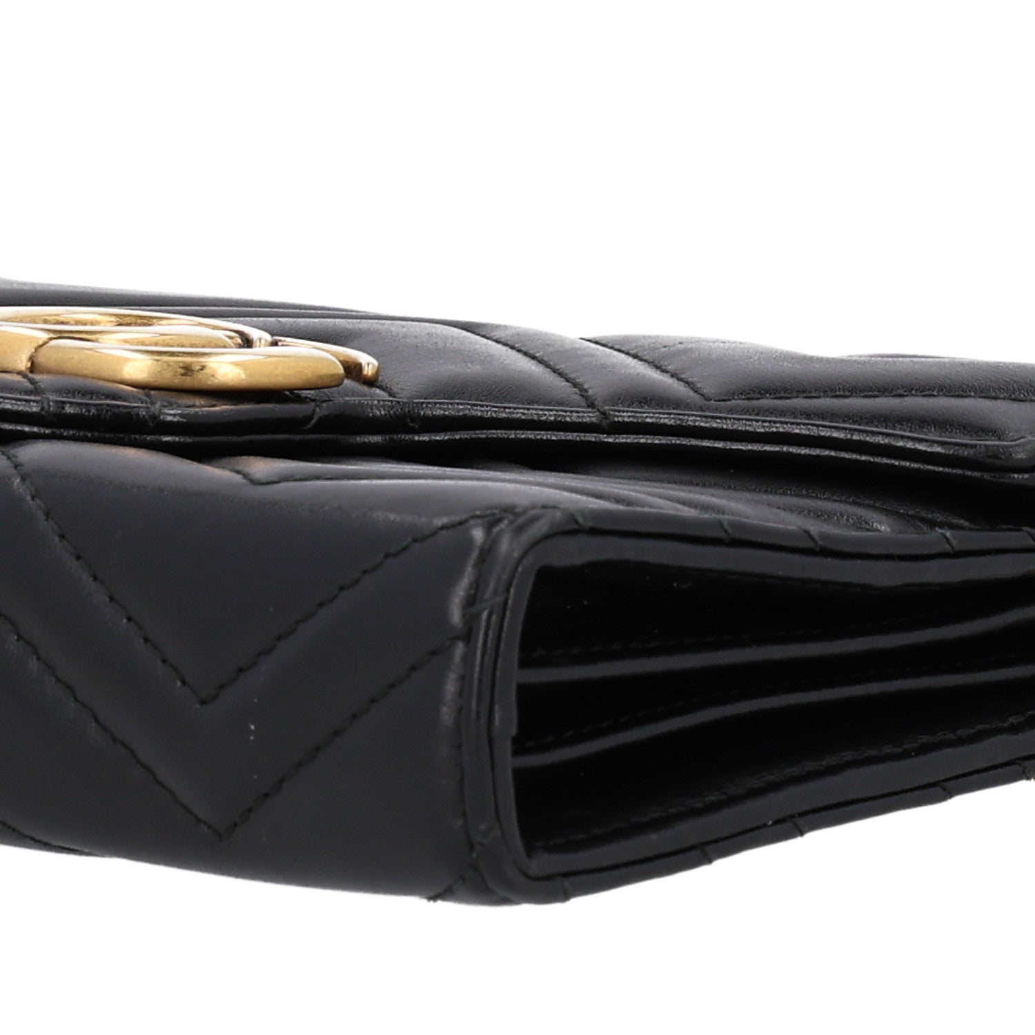 Gucci Calfskin Matelasse GG Marmont Chain Wallet Black 10 of 10