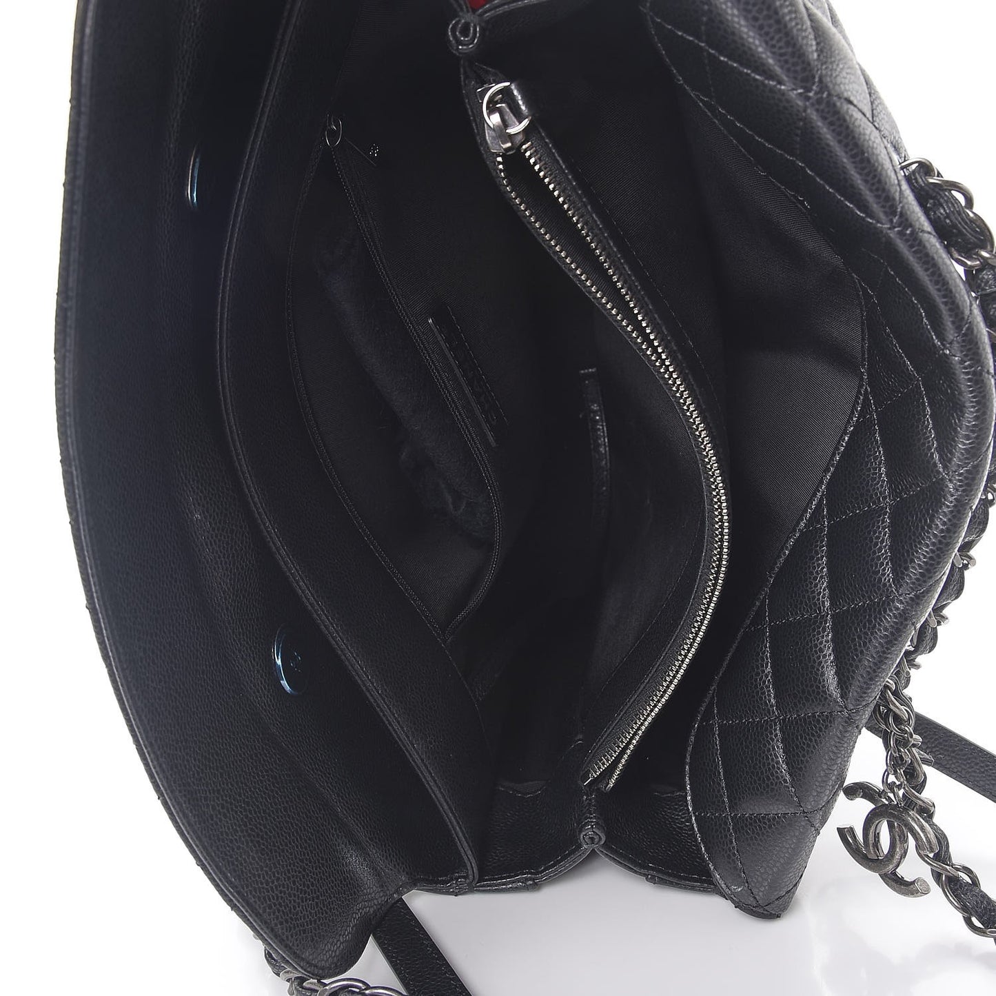 Caviar Quilted City Shopping Tote Black