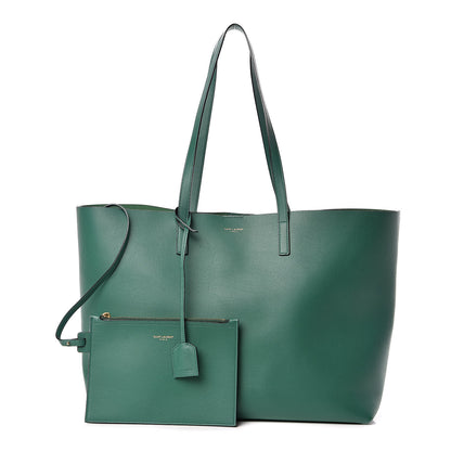 Saint Laurent Calfskin Large Shopping Tote Emerald Green 1 of 10