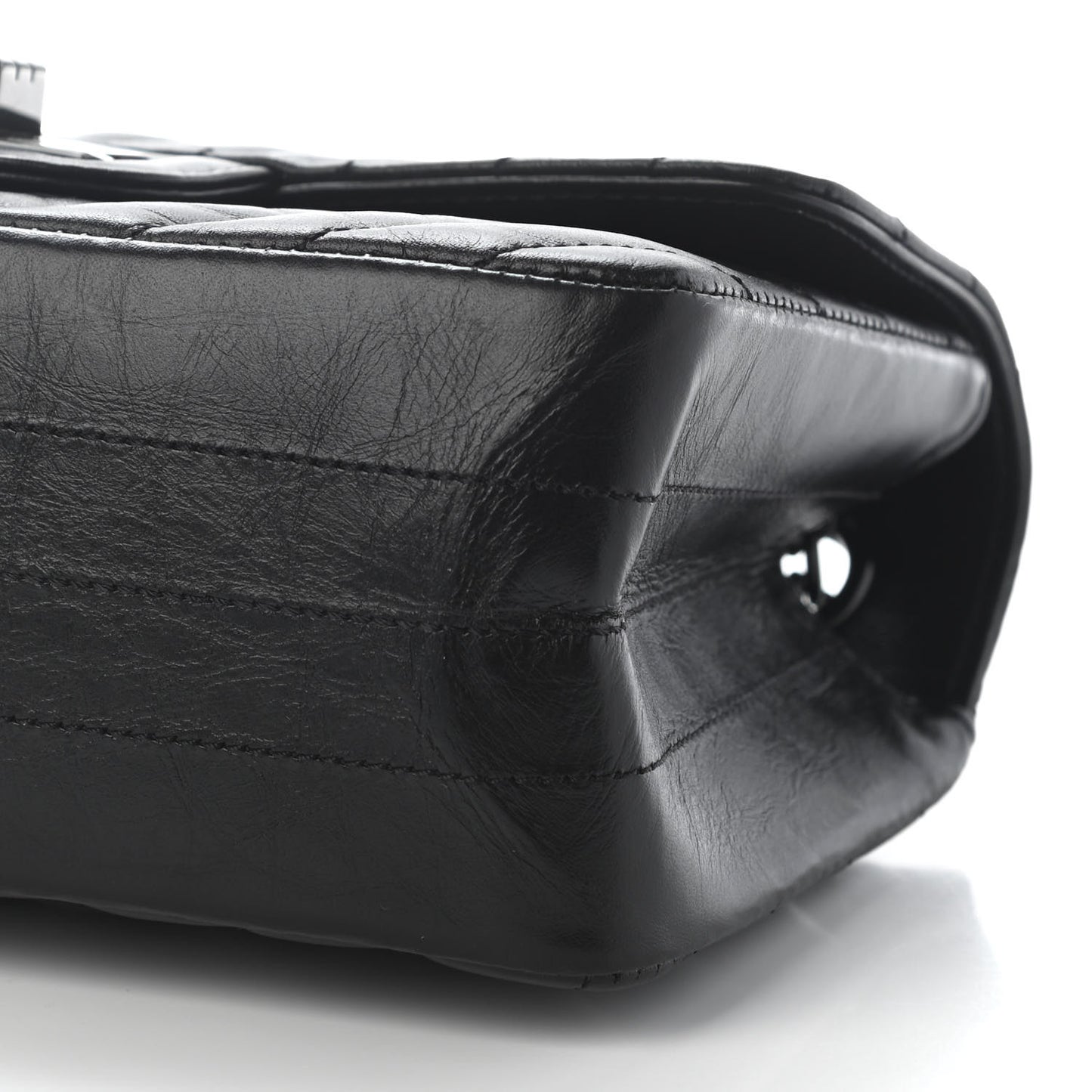 Aged Calfskin Chevron Quilted 2.55 Reissue Mini Flap So Black