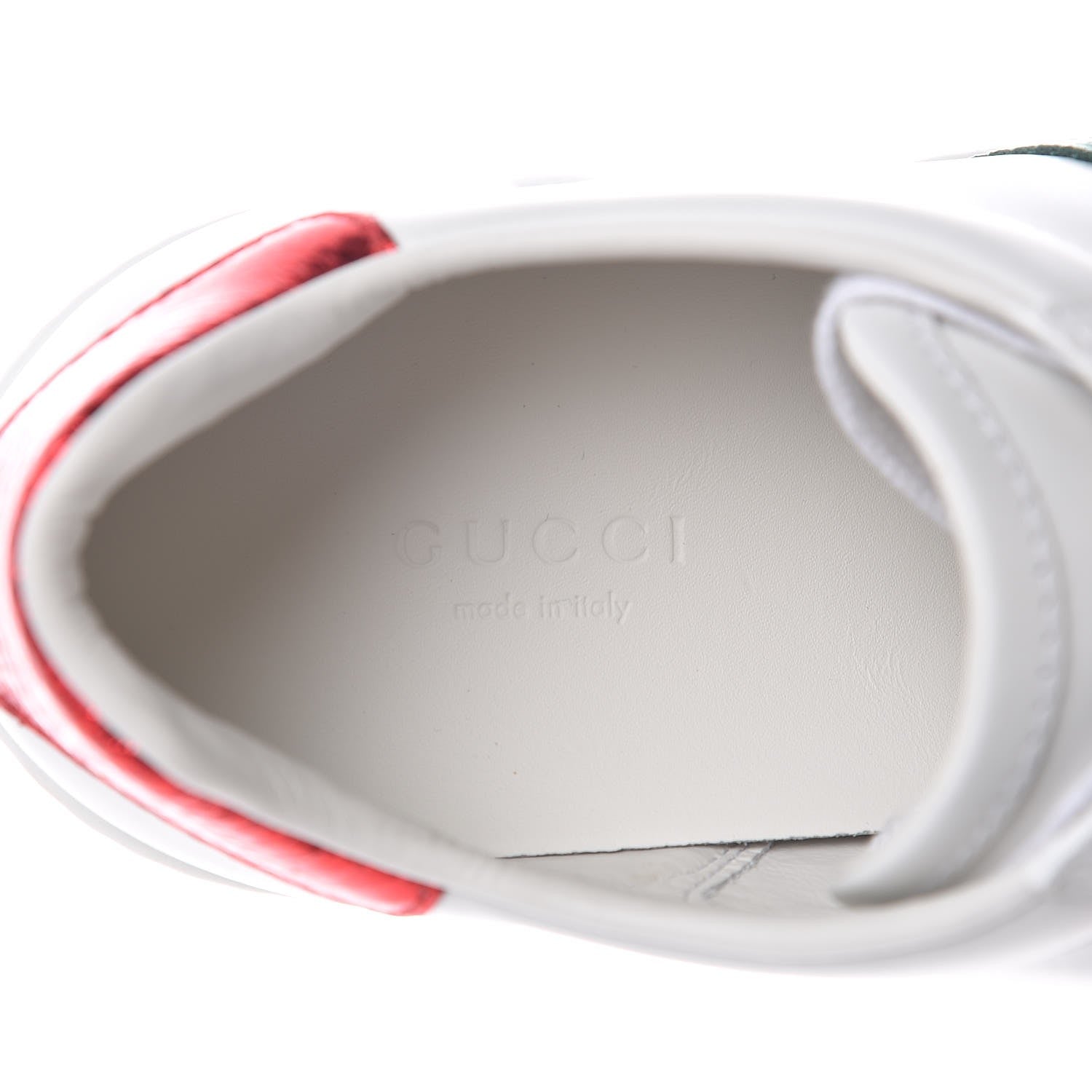 Gucci Calfskin Ayers Bee Embroidered Womens Ace Sneakers 37.5 White Green 5 of 9