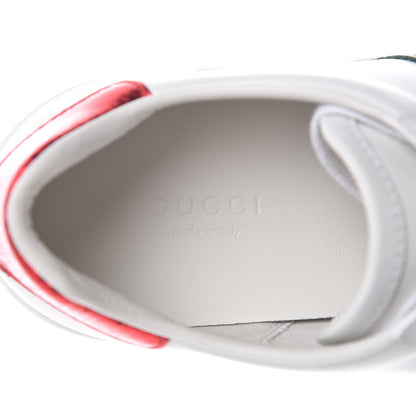Gucci Calfskin Ayers Bee Embroidered Womens Ace Sneakers 37.5 White Green 5 of 9