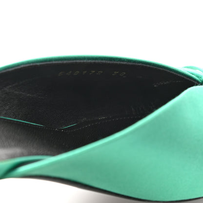 Balenciaga Satin Pointed Toe Knife 40mm Mules 38 Vert Emeraude 8 of 10
