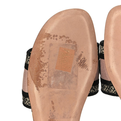 Christian Dior Canvas Jardin d’Hiver Embroidered Dway Flat Slide Sandals 39 White Multicolor 7 of 8