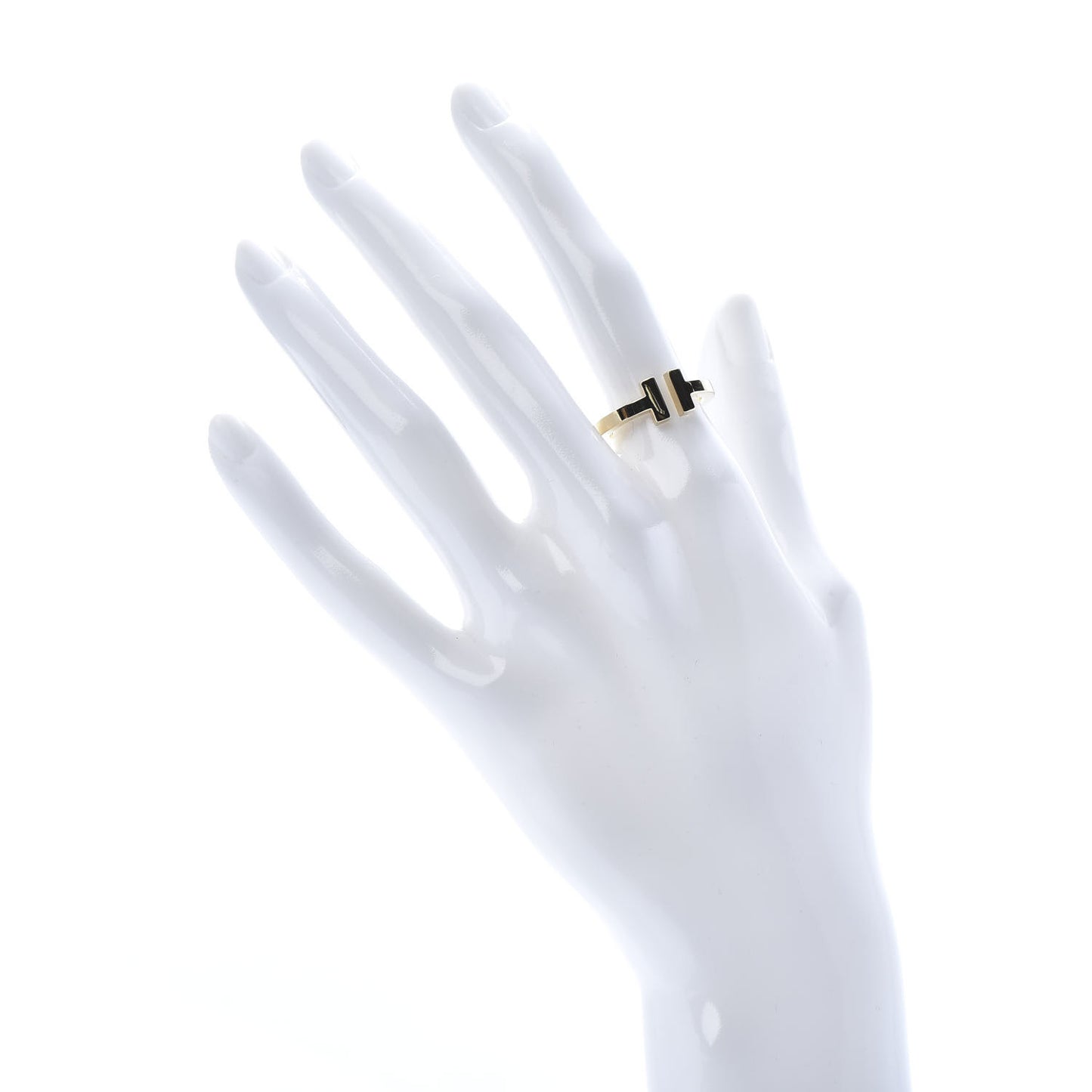 18K Yellow Gold T Square Ring 53 6.25