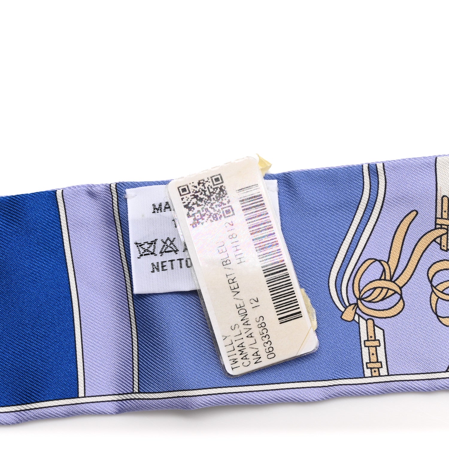 Hermes Silk Camails Twilly Scarf Lavande Vert Bleu 3 of 4